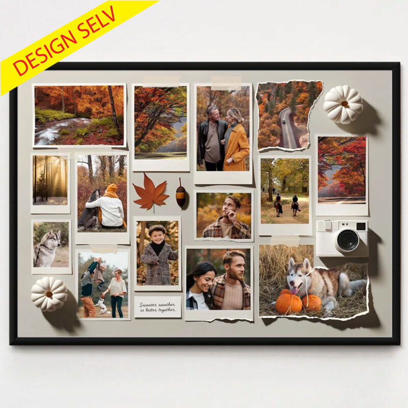 Decoupage fotocollage med 13 billeder - DESIGN SELV