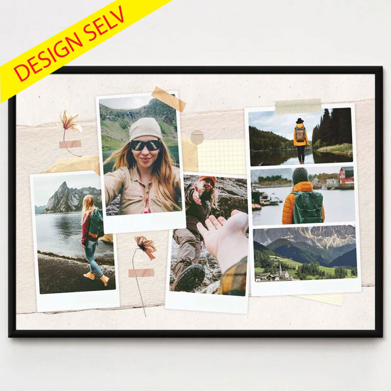 Decoupage fotocollage med 6 billeder - DESIGN SELV