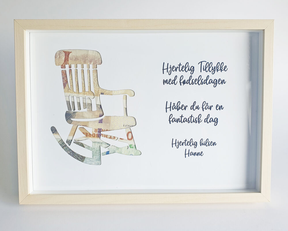Gyngestol - pengegave - inklusiv A4 ramme