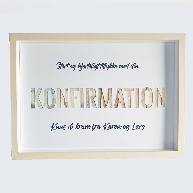 Konfirmation - pengegave - inklusiv A4 ramme