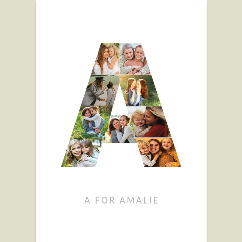 Bogstav Billed Collage: A - design med dine egne billeder
