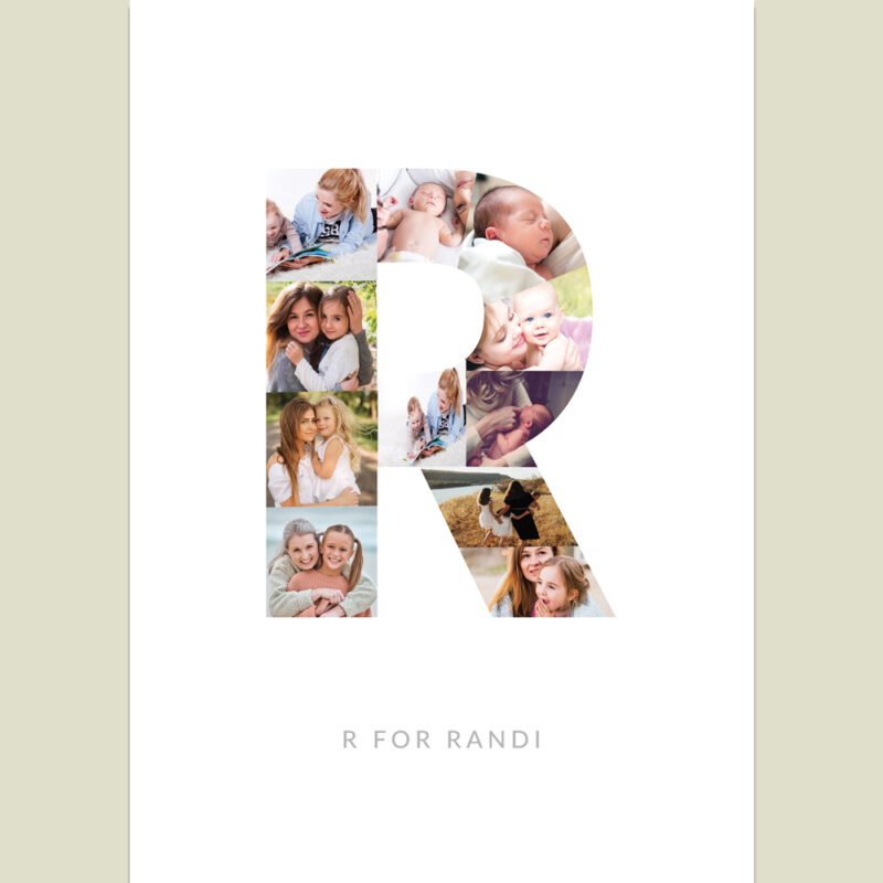 Bogstav Billed Collage: R - design med dine egne billeder