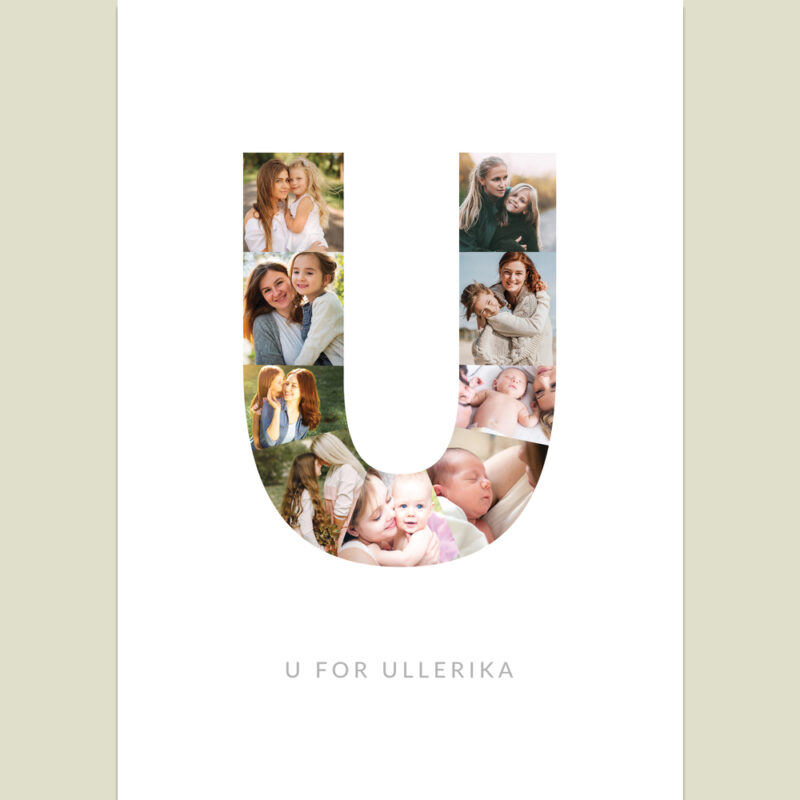Bogstav Billed Collage: U - design med dine egne billeder