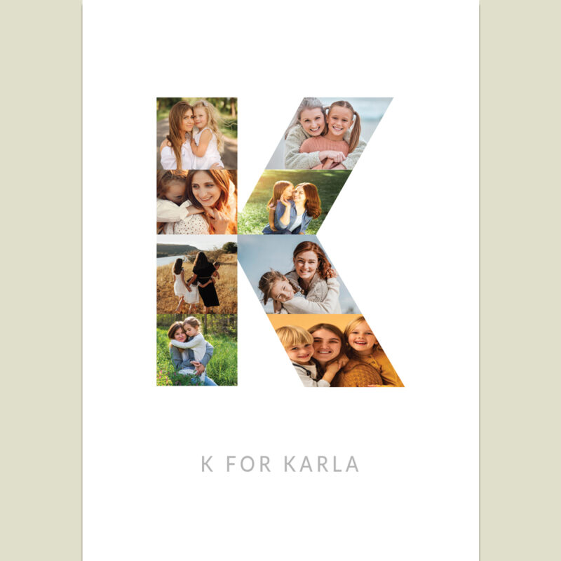 Bogstav Billed Collage: K - design med dine egne billeder