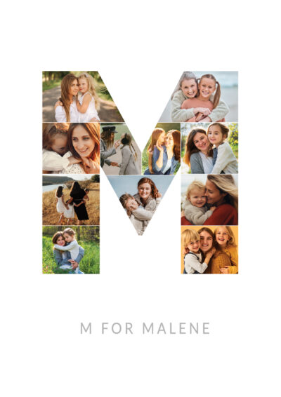 Bogstav Billed Collage: M - design med dine egne billeder - Billede 3