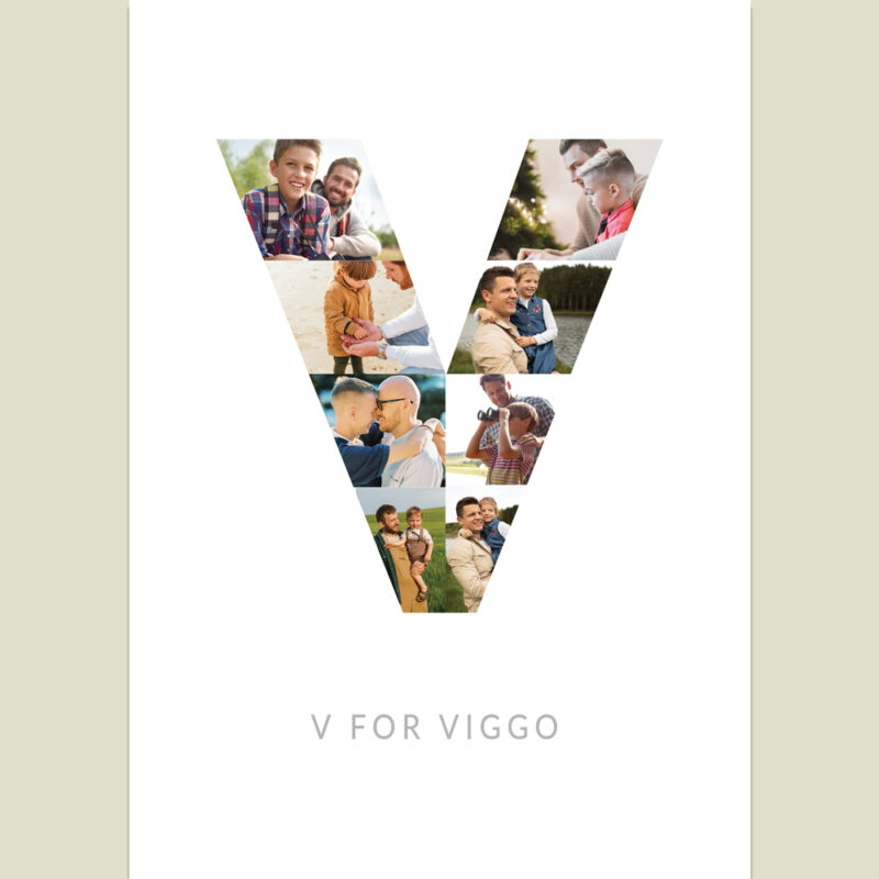 Bogstav Billed Collage: V - design med dine egne billeder
