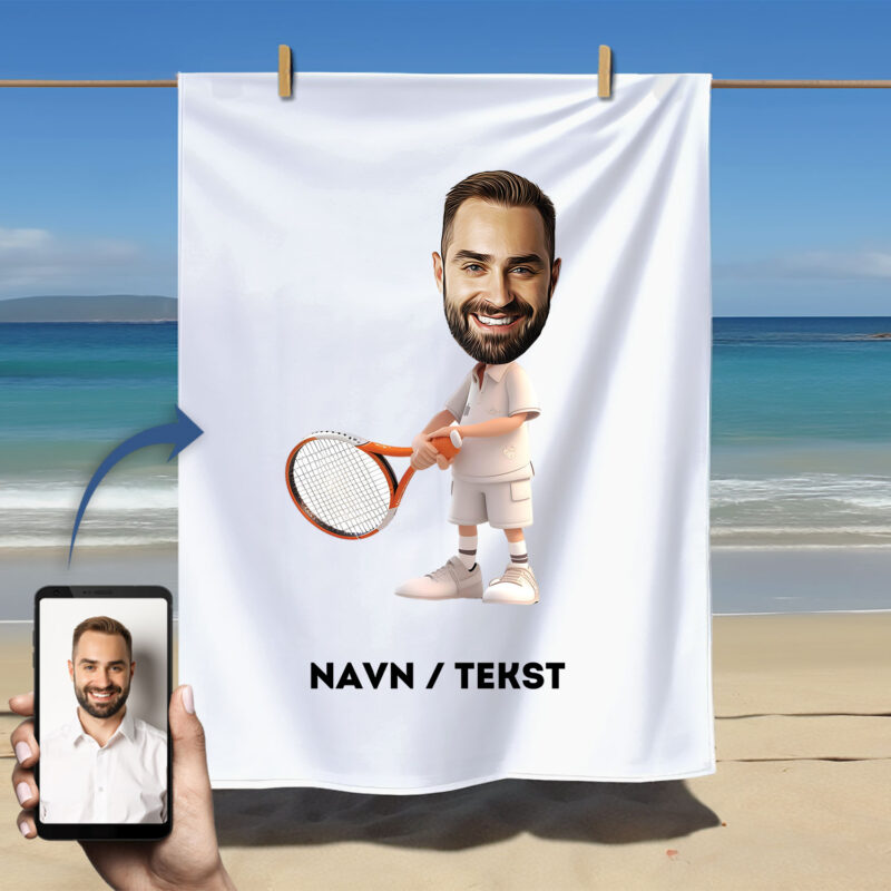 Karikatur håndklæde: Tennis - Design selv