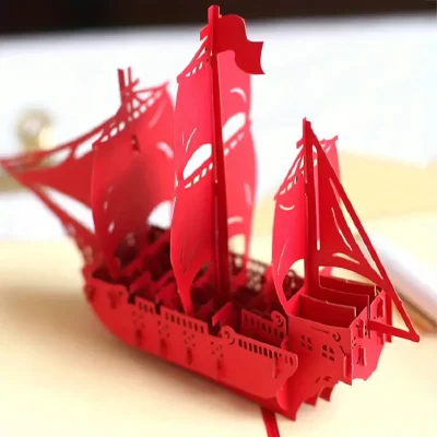 3D Pop Up Kort: Sejlskib - Billede 6
