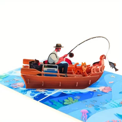 3D Pop Up Kort: Fiskeri - Billede 5