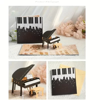 3D Pop Up Kort: Piano - Billede 7