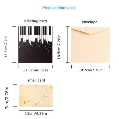 3D Pop Up Kort: Piano - Billede 3
