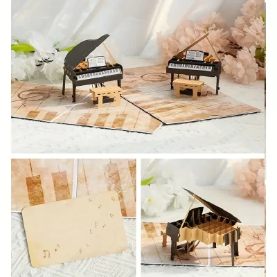 3D Pop Up Kort: Piano - Billede 6