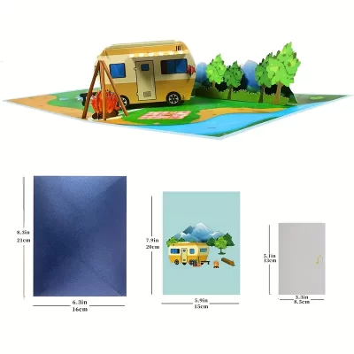 3D Pop Up Kort: Camper - Billede 5