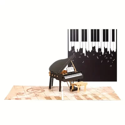 3D Pop Up Kort: Piano - Billede 4