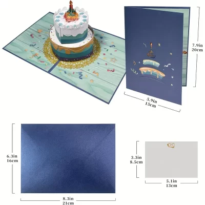 3D Pop Up Kort: Fødselsdagskage - Billede 3