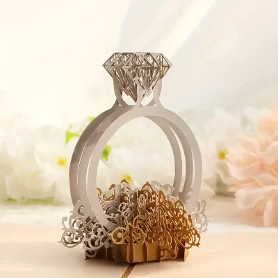 3D Pop Up Kort: Diamantring - Billede 5