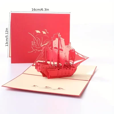 3D Pop Up Kort: Sejlskib - Billede 3