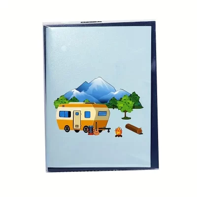 3D Pop Up Kort: Camper - Billede 4