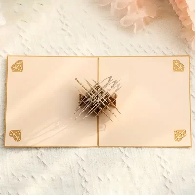 3D Pop Up Kort: Diamantring - Billede 3