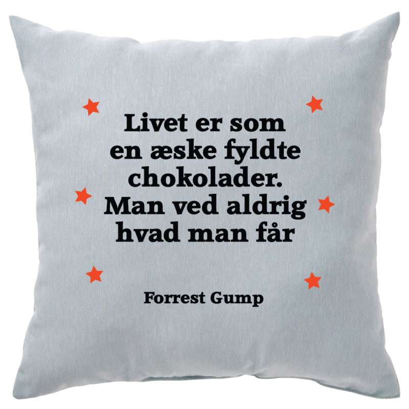 Motivationspude: "Livet er som en æske fyldt med chokolader. Man ved aldrig hvad man får"