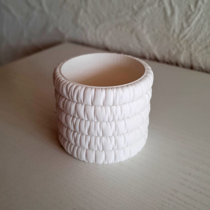 3D print: 'Oppustet' potte skjuler - hvid -stor