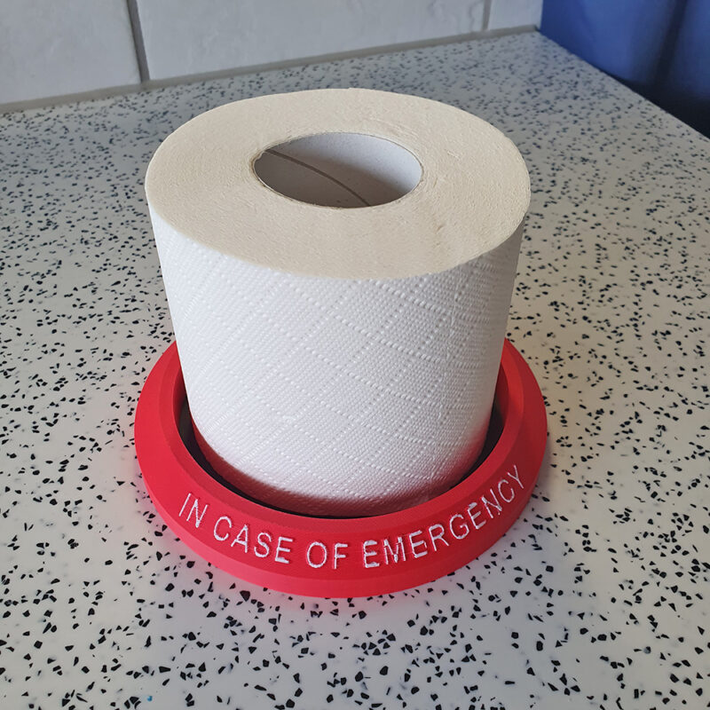 3D print: Toilet rulle holder - 'in case of emergency'