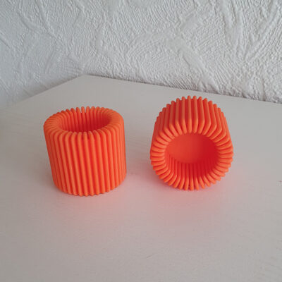 3D print: 2 stk Lamel fyrfadsholdere - orange - Billede 3