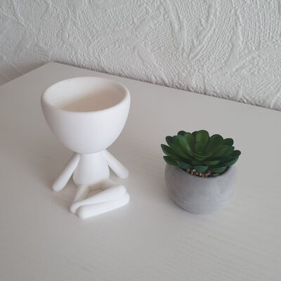 3D print: Robert dyrker yoga - stor - inkl. kunstig plante - Billede 4
