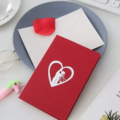 3D Pop Up Kort: Bryllupspar - Billede 5