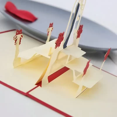 3D Pop Up Kort: Bryllupspar - Billede 3