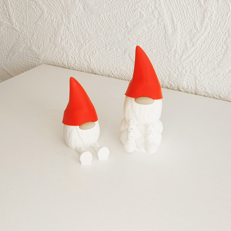 3D print: 2 siddende mini julenisser