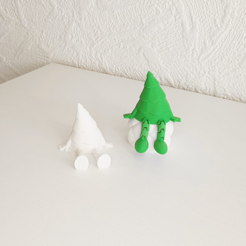 3D print: 2 siddende mini juletræer