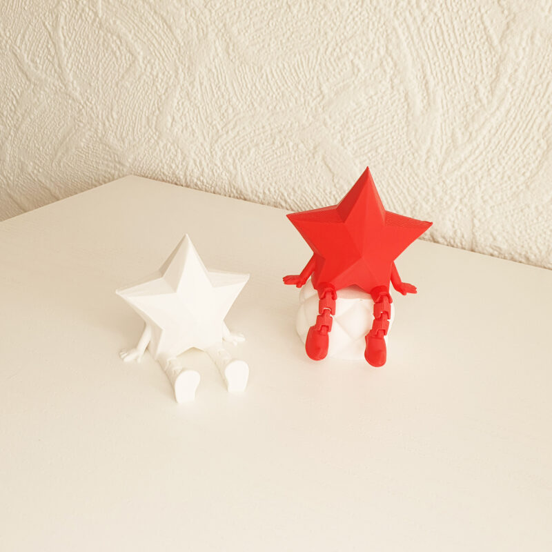 3D print: 2 siddende mini julestjerner