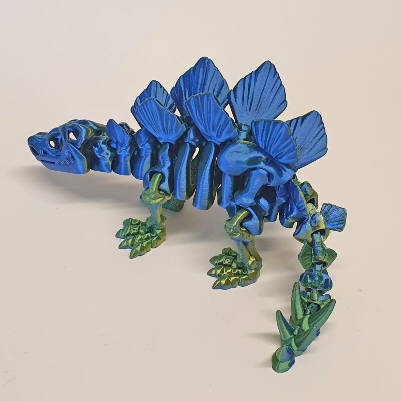 3D print: Stegosaurus - Tricolor: Gold - Green - Blue
