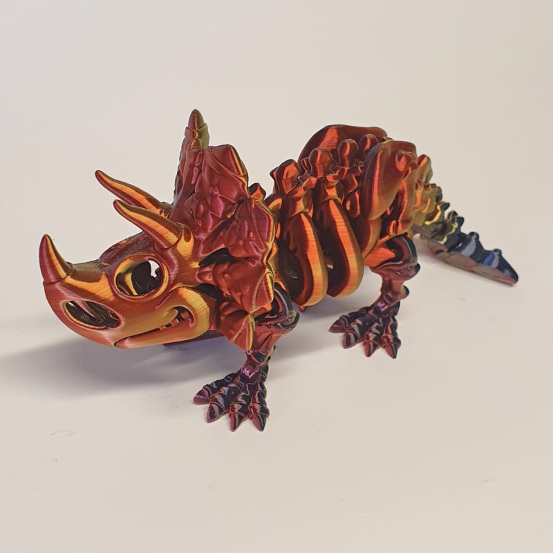3D print: Triceraratops - Tricolor: Gold - Red - Black