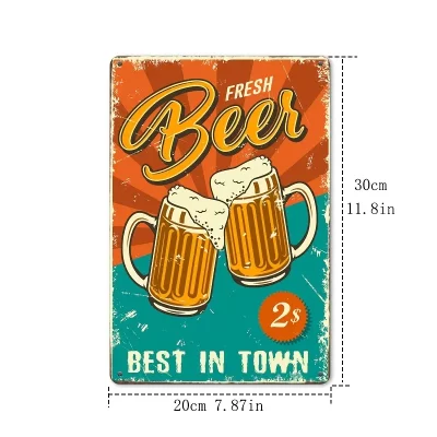 Vintage Retro Style Metalskilt: Fresh beer (20 x 30 cm) - Billede 7