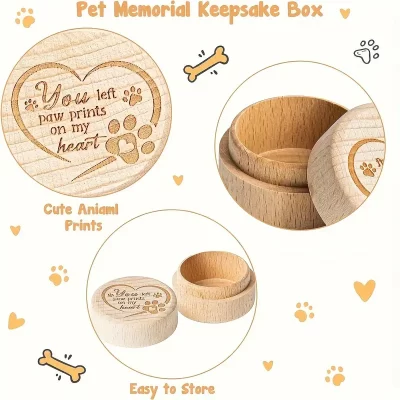 Mindeboks til kæledyrs hår m.m. - you left paw prints on my heart - Billede 4
