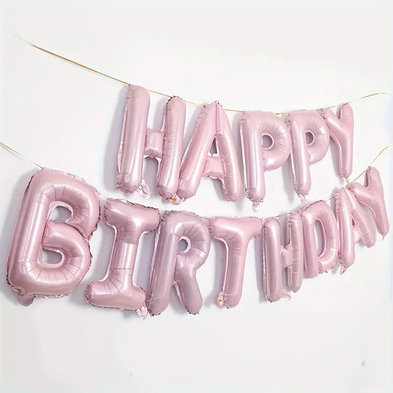Folie balloner: "Happy birthday" - Pink/Lyserød - Billede 2