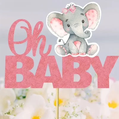 Kagetopper: Oh baby elefant - rød - Billede 3
