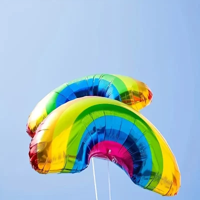 6 stk regnbue folieballoner - Billede 4