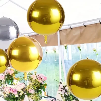 10 stk folie balloner - guldfarvet - Billede 3