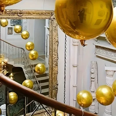 10 stk folie balloner - guldfarvet - Billede 4