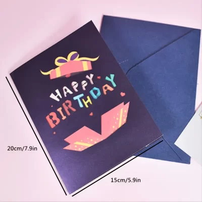 3D Pop Up Kort: Fødselsdagskort Happy Birthday - Billede 4