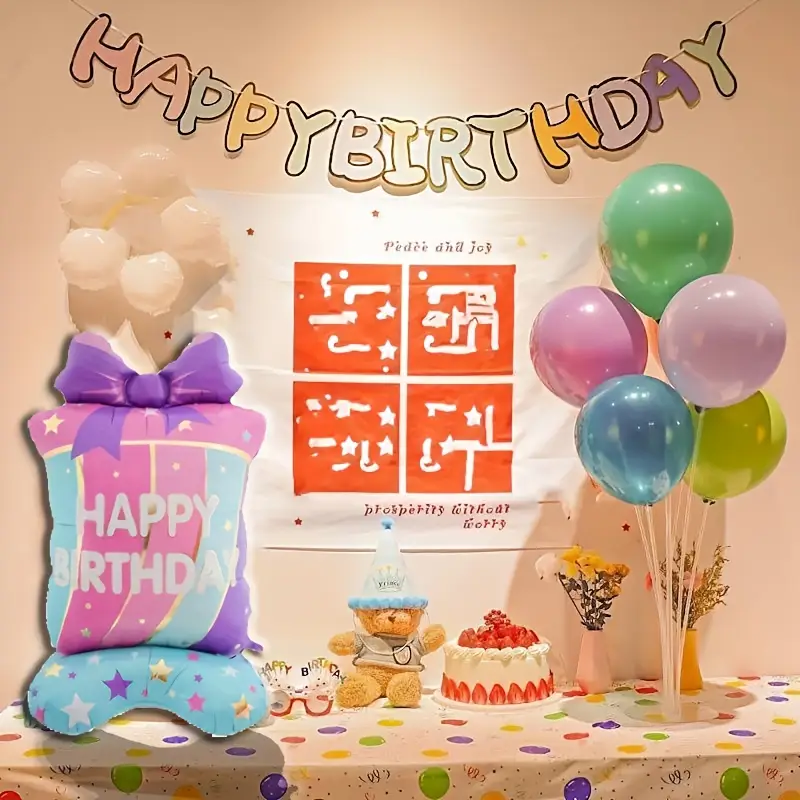 Stående gaveæske - Happy birthday - 150 x 80 cm - Billede 2