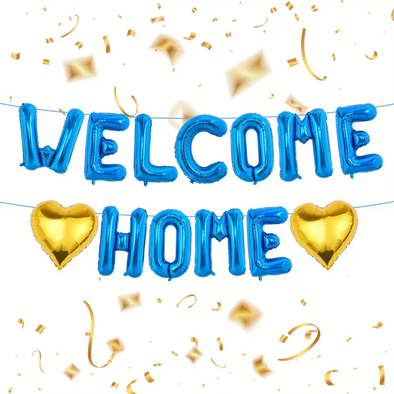 Folie balloner: "Welcome home" - Blå