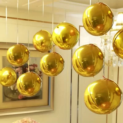10 stk folie balloner - guldfarvet - Billede 2