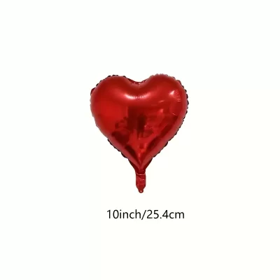 10 stk romantiske røde folie ballon hjerter - Billede 4