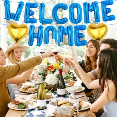 Folie balloner: "Welcome home" - Blå - Billede 6