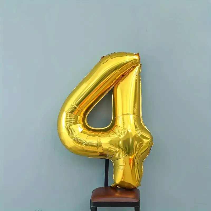 4 tal - folieballon - guldfarvet - 81 cm i højden