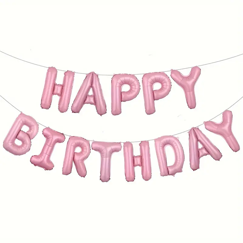 Folie balloner: "Happy birthday" - Pink/Lyserød